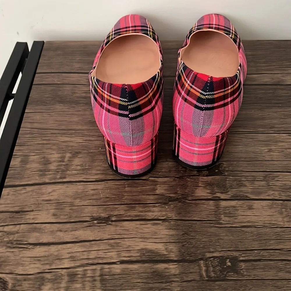 J. Crew Pink Plaid Pumps